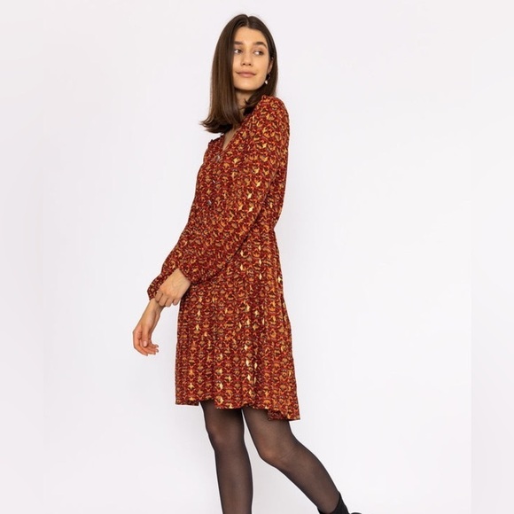 NWT Rowen Avenue Paris Dress in Multi Print Relaxed fall geometrical Dress Small - Picture 3 of 10